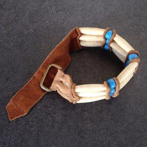 Rustic Southwest Leather & Wood Bead Bracelet